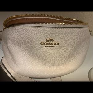 Coach white belt bag
